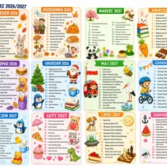 12 marca nietypowe święta: Dzień Wróbla i Dzień Żaby. Kalendarz pełen kolorowych ilustracji i ważnych dat.