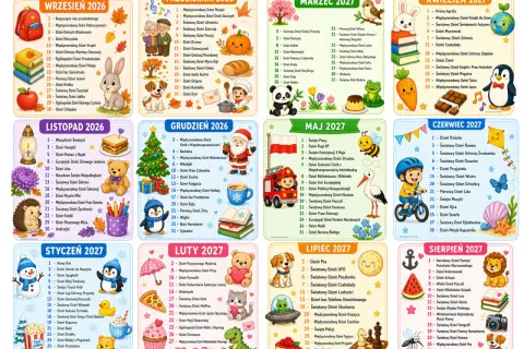 12 marca nietypowe święta: Dzień Wróbla i Dzień Żaby. Kalendarz pełen kolorowych ilustracji i ważnych dat.