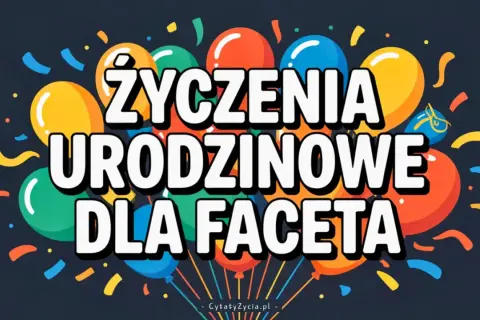 Kolorowe balony i konfetti tworzą radosną atmosferę dla życzeń urodzinowych dla mężczyzny.