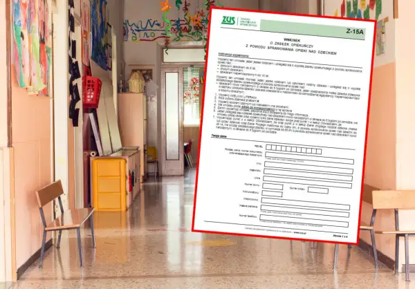 Formularz ZUS Z-15A dotyczący zasiłku opiekuńczego nad dzieckiem. Wniosek o opiekę na dziecko.